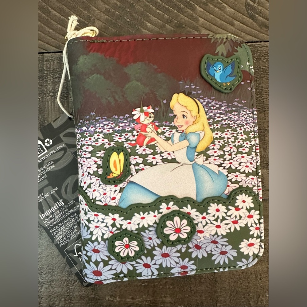 Loungefly Disney Alice in Wonderland Field of Flowers Zip Around Wallet